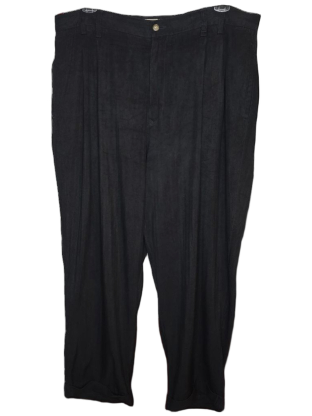 Tommy Bahama 100% Silk Black Pleated Cuffed Dress Pants Mens 38